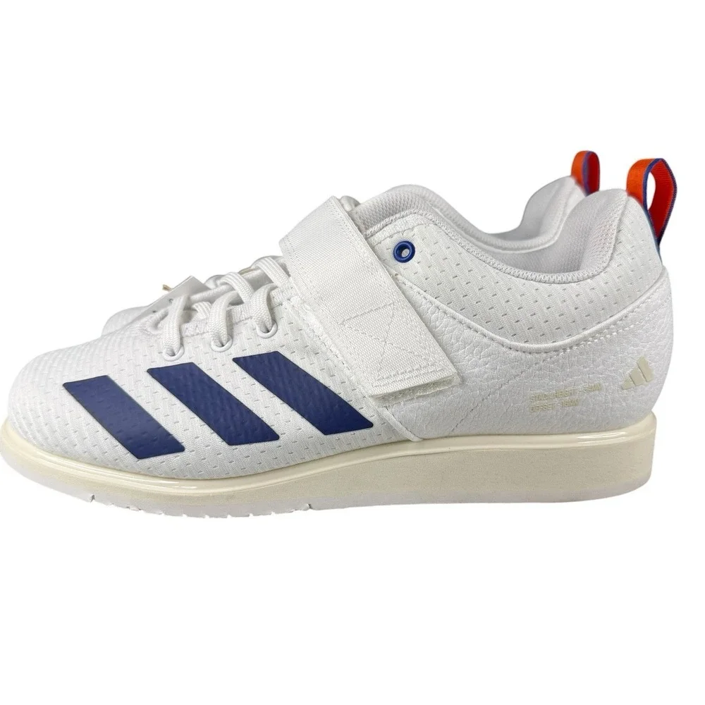Adidas Powerlift 5 - Men's 7- White Navy Orange Weightlifting Shoes JP9878 NWOB